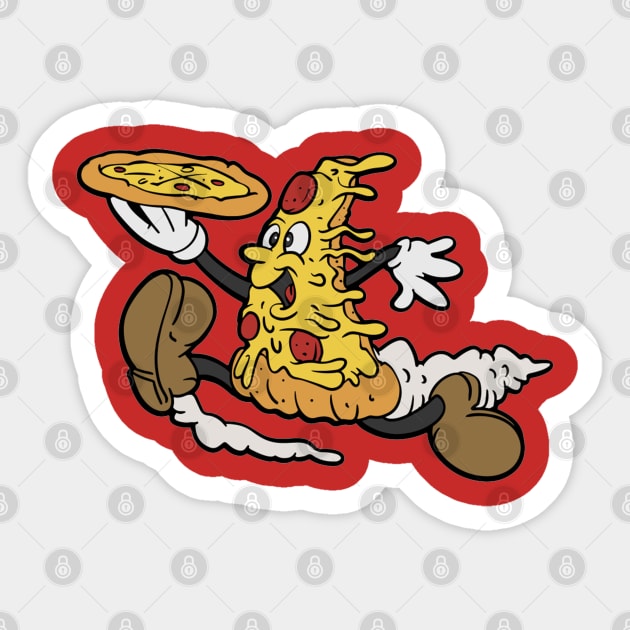 Pizza Waiter Sticker by Mako Design 